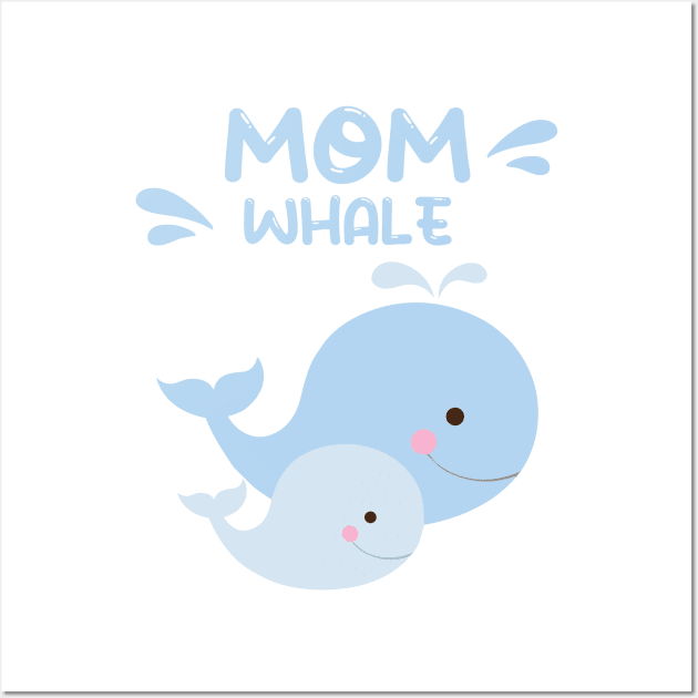 Baby whale and Mom Wall Art by Aldrvnd